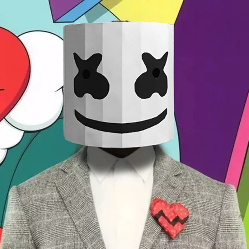 Маска DJ Marshmello бумажная модель 3D Бумажная поделка искусство костюм вечерние