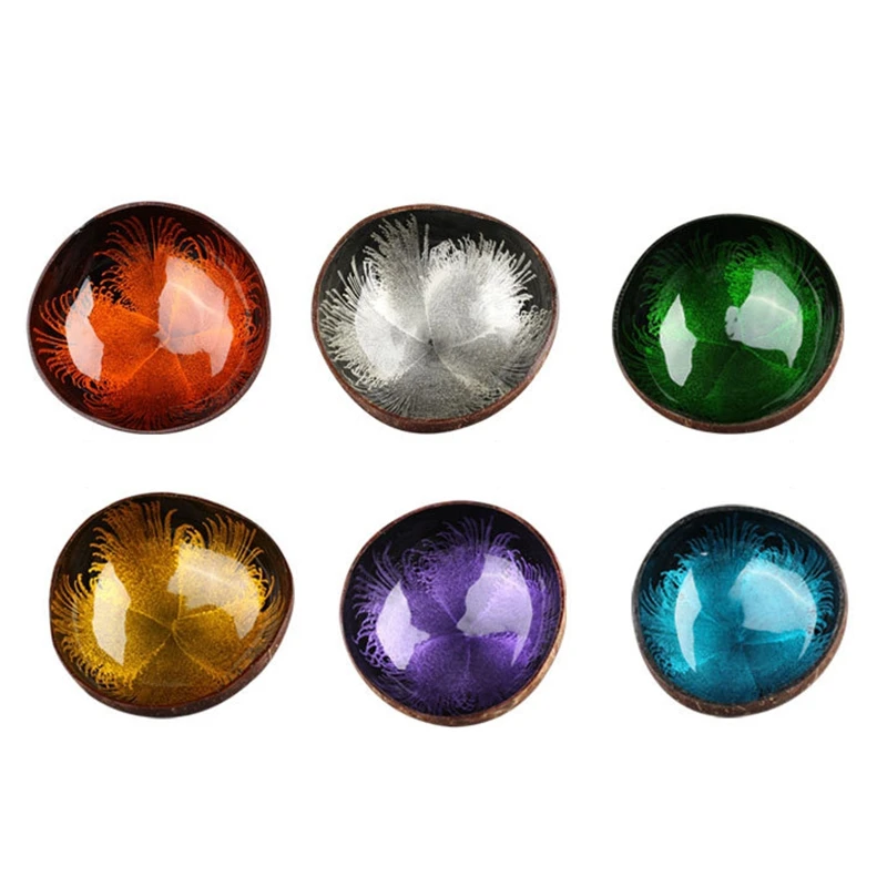 

3 Pack Natural Coconut Shell Bowl Storage Bowl Candy Container Nuts Holder Home Handicraft Decoration