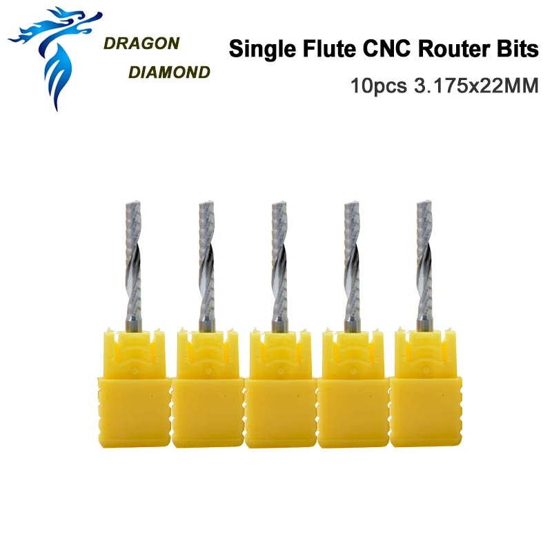 10 шт. Одна Флейта спиральные фрезы фрезерный станок с ЧПУ 3 175x22 мм твердосплавная