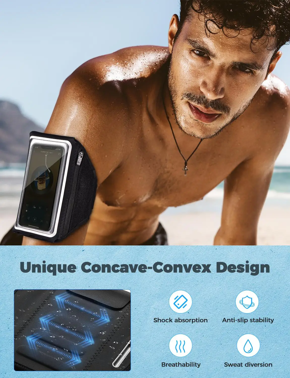 Спортивный нарукавник Mpow PA195 регулируемый для телефона 6 2 8 дюймов ремешок iPhone 11