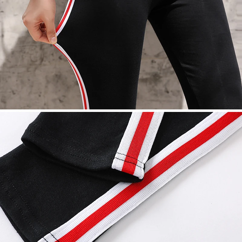 

Gils Side Stripe Sport Versatile Slim Leggings, High Elastic Female yoga pants, Women Fitness Running Gym Trousers Workout Pants