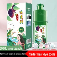 natural plant essence instant hair dye shampoo instant hair color cream cover permanent bubble hair coloring shampoo