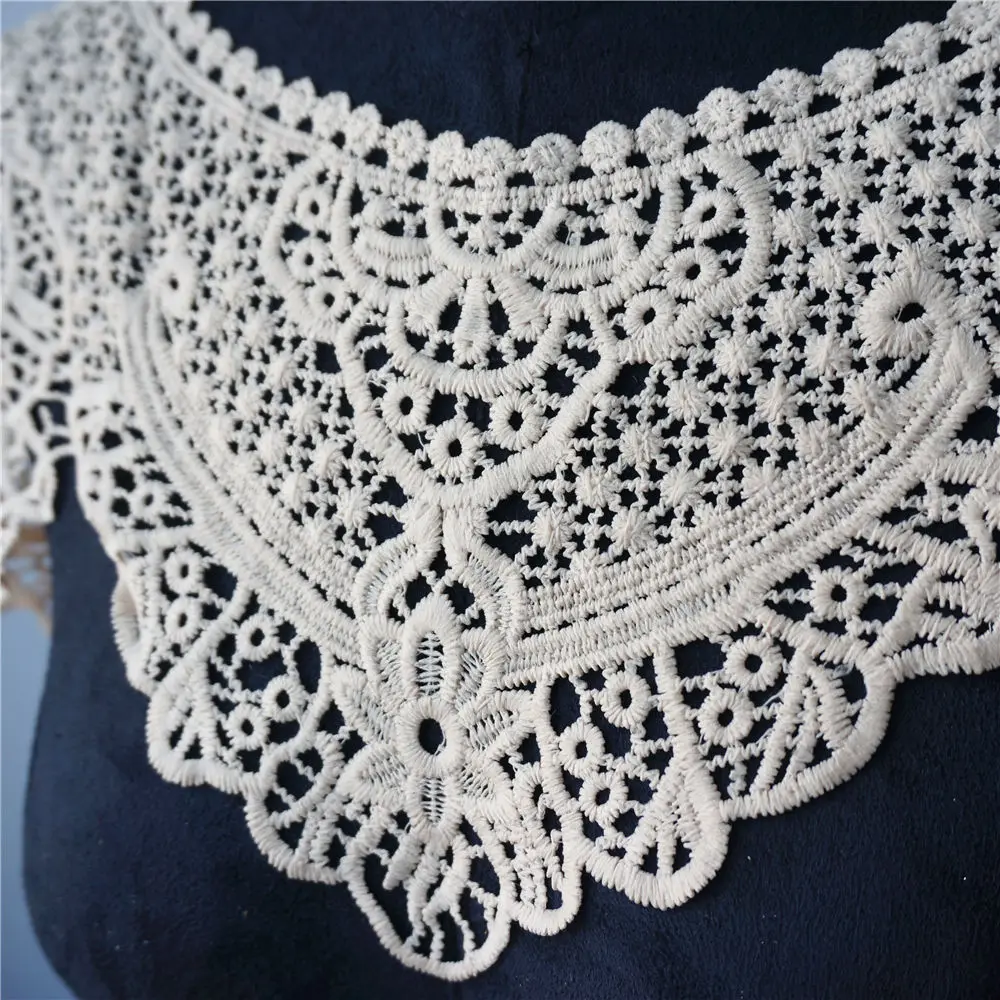 Цельный воротник из бежевой ткани вырезная вышивка нашивка Аппликации отделка