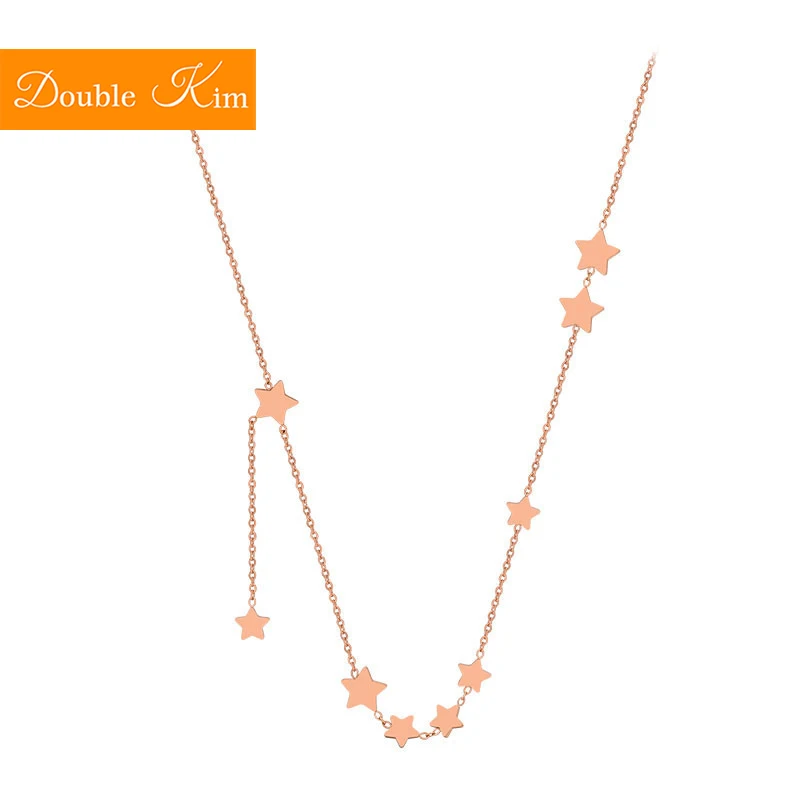 

Stars Pendant Necklace Titanium Steel Stainless Clavicle Chain Rose Gold Chain Necklace Fashion Trendy Women Jewelry Gift