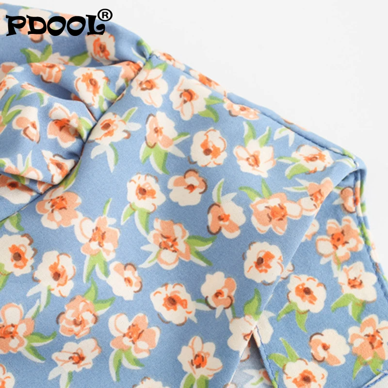 

Women 2020 Fashion Floral Print Wrap Cropped Blouses Vintage Puff Sleeve Side Bow Tied Female Shirts Blusas Chic Tops