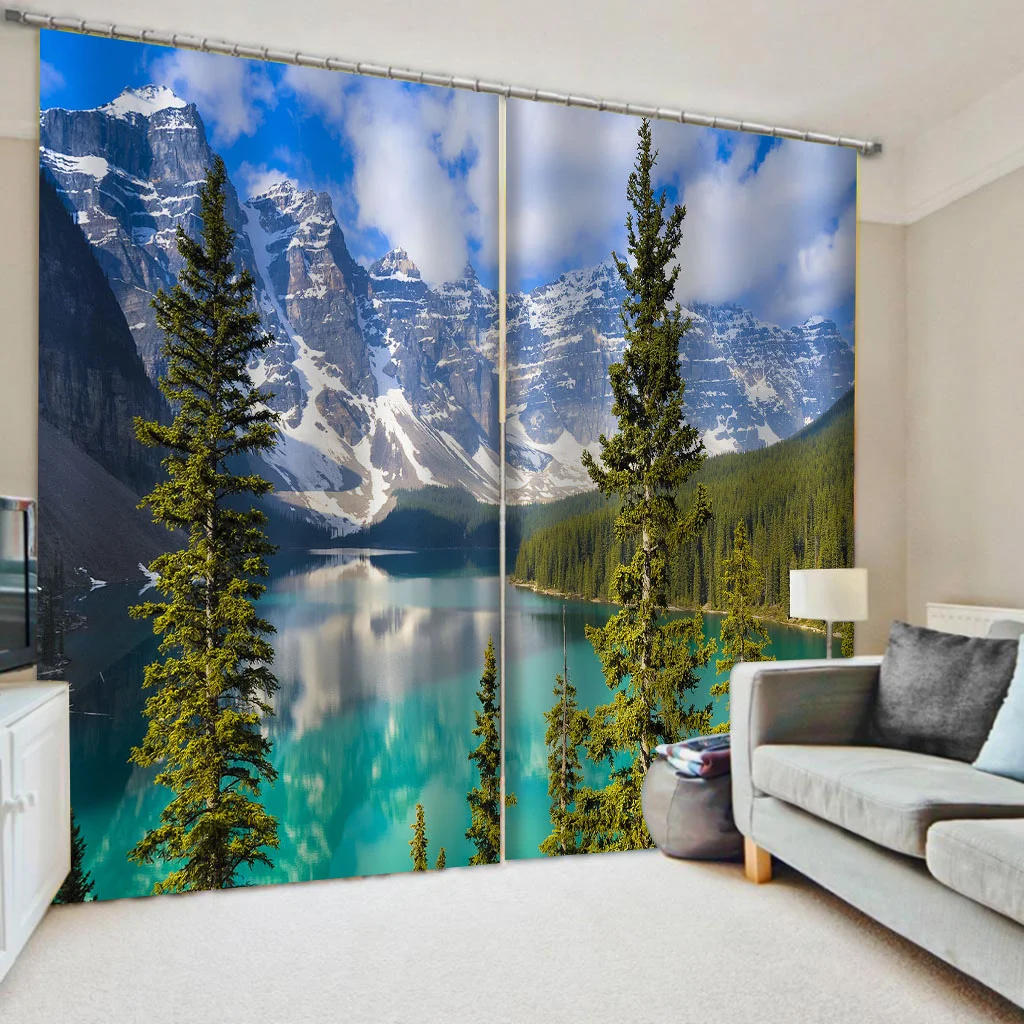 

Photo nature scenery landscape curtains 3D Blackout Curtains For Living room Bedding room Drapes Cotinas para sala