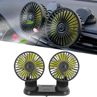 car fan cooler adjustable auto air cooling dual head usb fans vehicle mounted usb fan auto cooling fans 3 speed levles