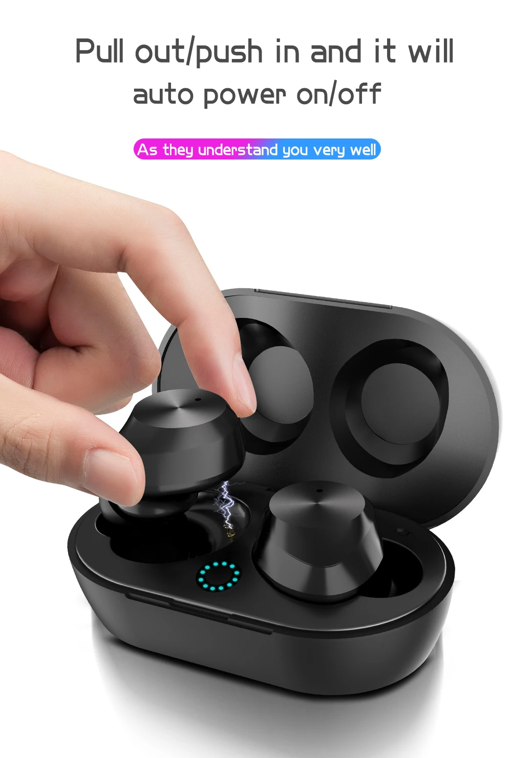 HIFI Bluetooth наушники мини беспроводные сенсорная гарнитура с зарядным устройством