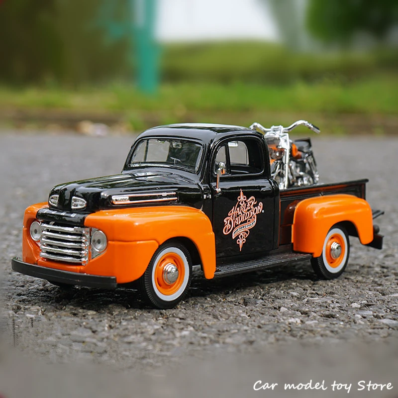 Модель автомобиля Maisto 1:24 1948 Ford F 1 pickup + модель мотоцикла из сплава декоративная