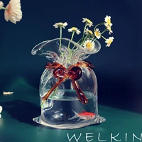 creative money hand made glass bag vase money bag deposit tank practical decoration glass ornaments flower hydroponics
