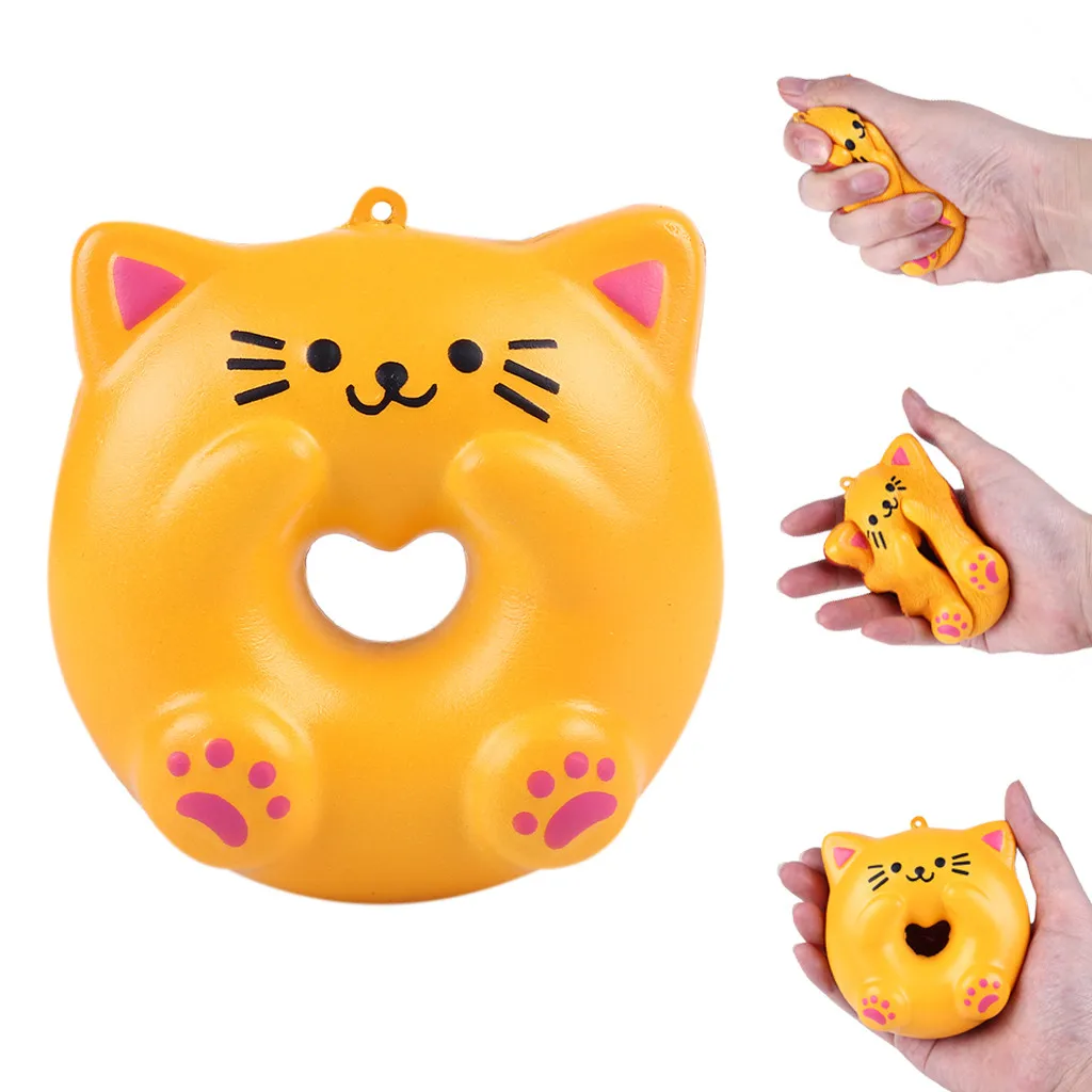 

Top Fidget Toys Lovely Cat Doughnut Cream Scented Slow Rising Stress Adorable Toys Squishy Antistress Decompression Toy