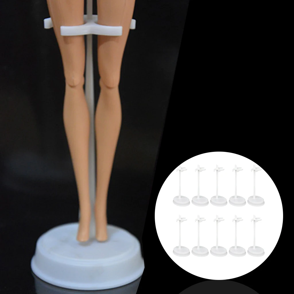 

10 Pieces Plastic Display Stand Holder for 30cm Dolls Toy Models, White