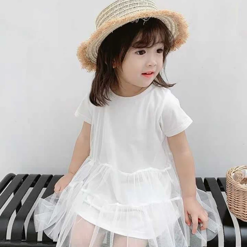 

Girls Fashion Mesh Dress Baby Girls Clothing For Party Wedding Summer 2021 Baby Kids Dresses Mesh Cotton Dress Princess Party