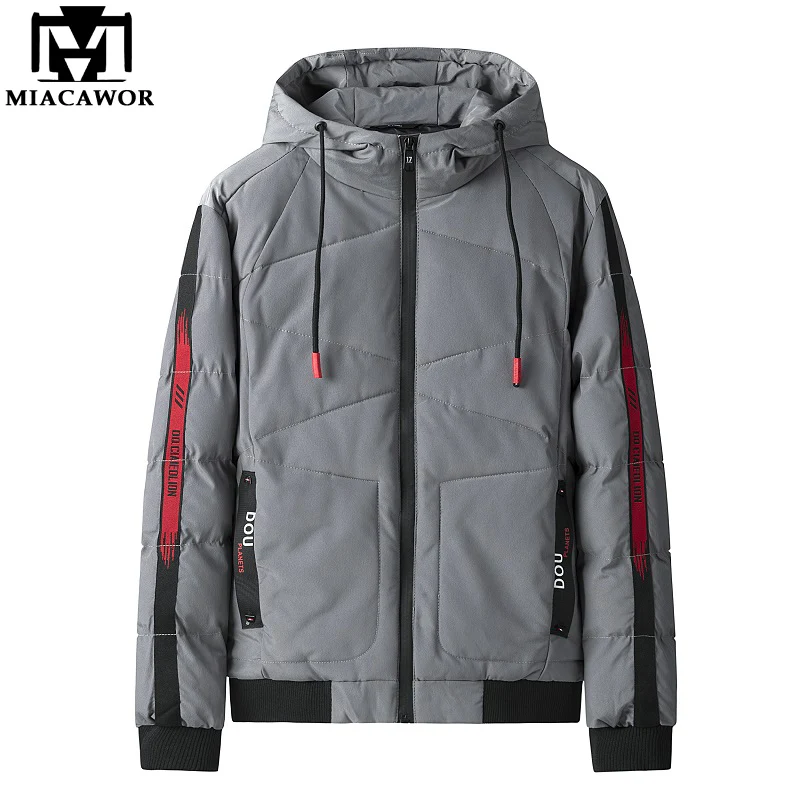 

MIACAWOR новые осенние зимние мужские куртки Корейская парка мужские ветрозащитные пальто с капюшоном Повседневная Верхняя одежда Мужская оде...