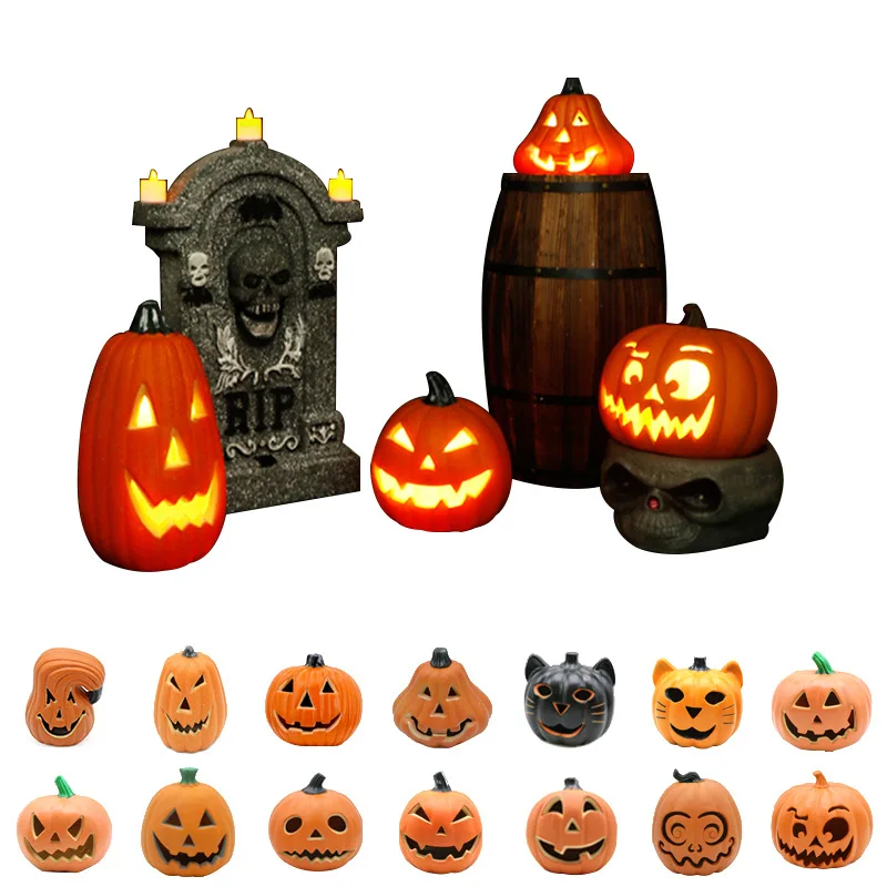 

Halloween Hanging Pumpkin Lights Portable Pumpkin Lantern Skull Pumpkin Lantern LED Night Light Decoration Party Home Decor