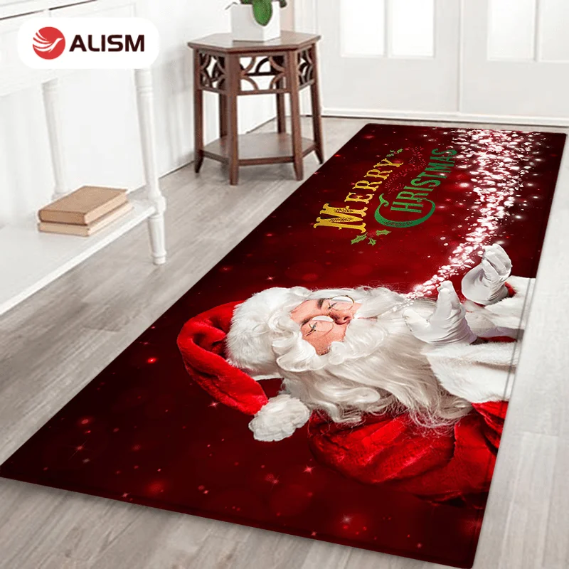 

2021 Christmas Decoration Mat Kitchen Rug Home Decor Rugs Non-slip Living Room Bathroom Bath Mats Entrance Doormat Floor Carpet