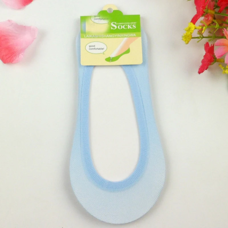 Носки тапочки женские летние тонкие короткие простые карамельных цветов милые