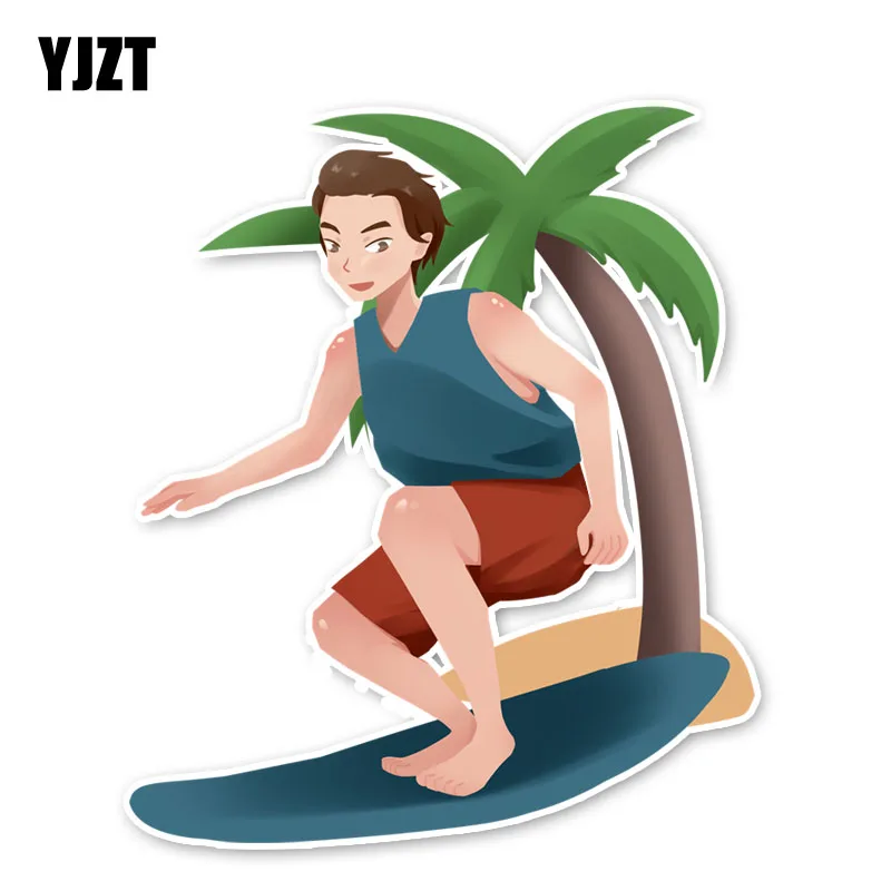 

YJZT 13.6*11.6CM Interesting Swimming Skateboard Extreme Sport Accessories Car Stickers C30-0166