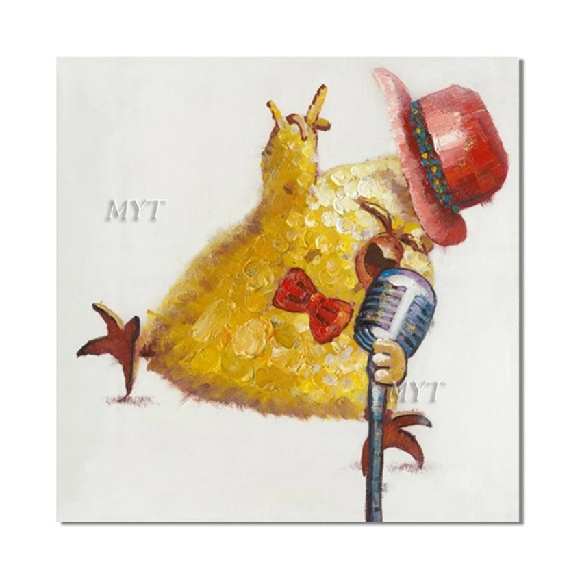 Животное курица 100% ручная роспись Масляная Живопись Мультфильм абстрактное