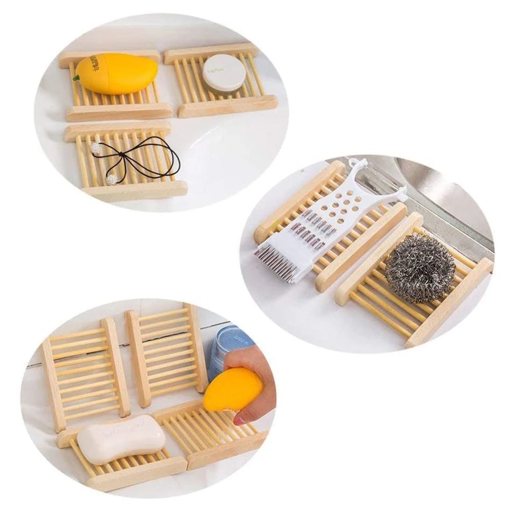 10 pcs wooden bamboo soap holder dish bathroom shower plate stand box home box pack of 10 wooden bamboo free global shipping