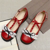 lolita kawaii cosplay shoes t strap mary janes shoes for women low heels pumps cute student shoes college girl uniform shoes