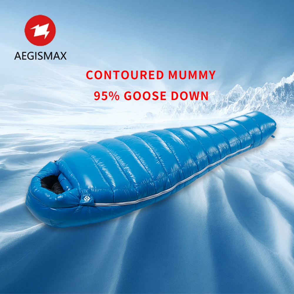 

Спальный мешок AEGISMAX G1, пуховик для кемпинга, ультралегкий, дизайн 95% дюйма, удлиненный зимний спальный мешок для мумии