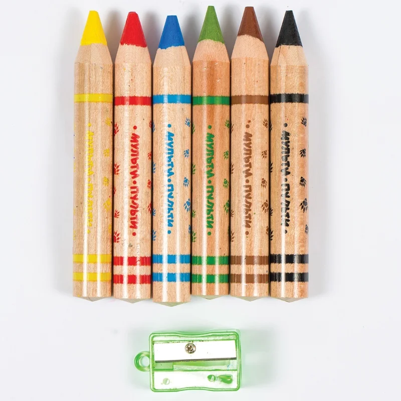 Карандаши цветные Мульти Пульти &quotПриключения Енота&quot 3в1 с эффектом акварели 6