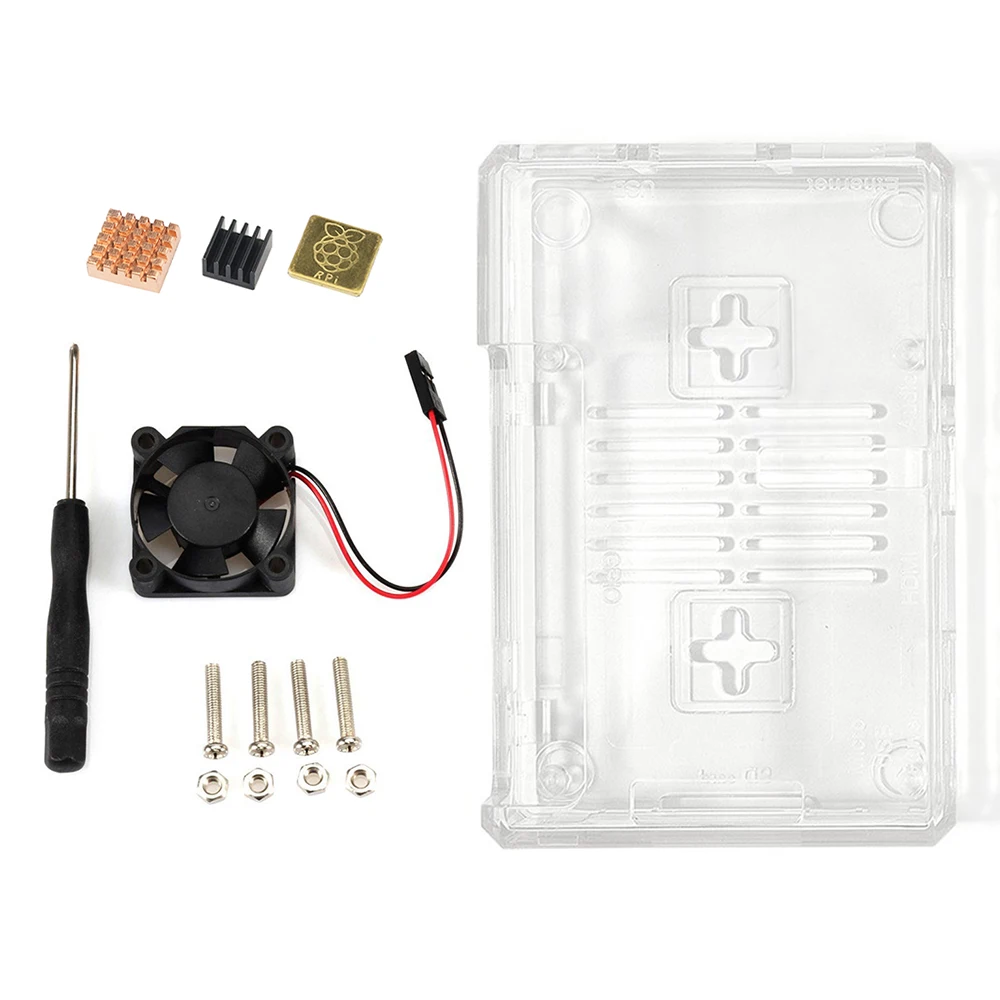 

Original Raspberry Pi 3B plus screen kit with case+ heat sink+ EU/US power +USB card reader +32G TF card