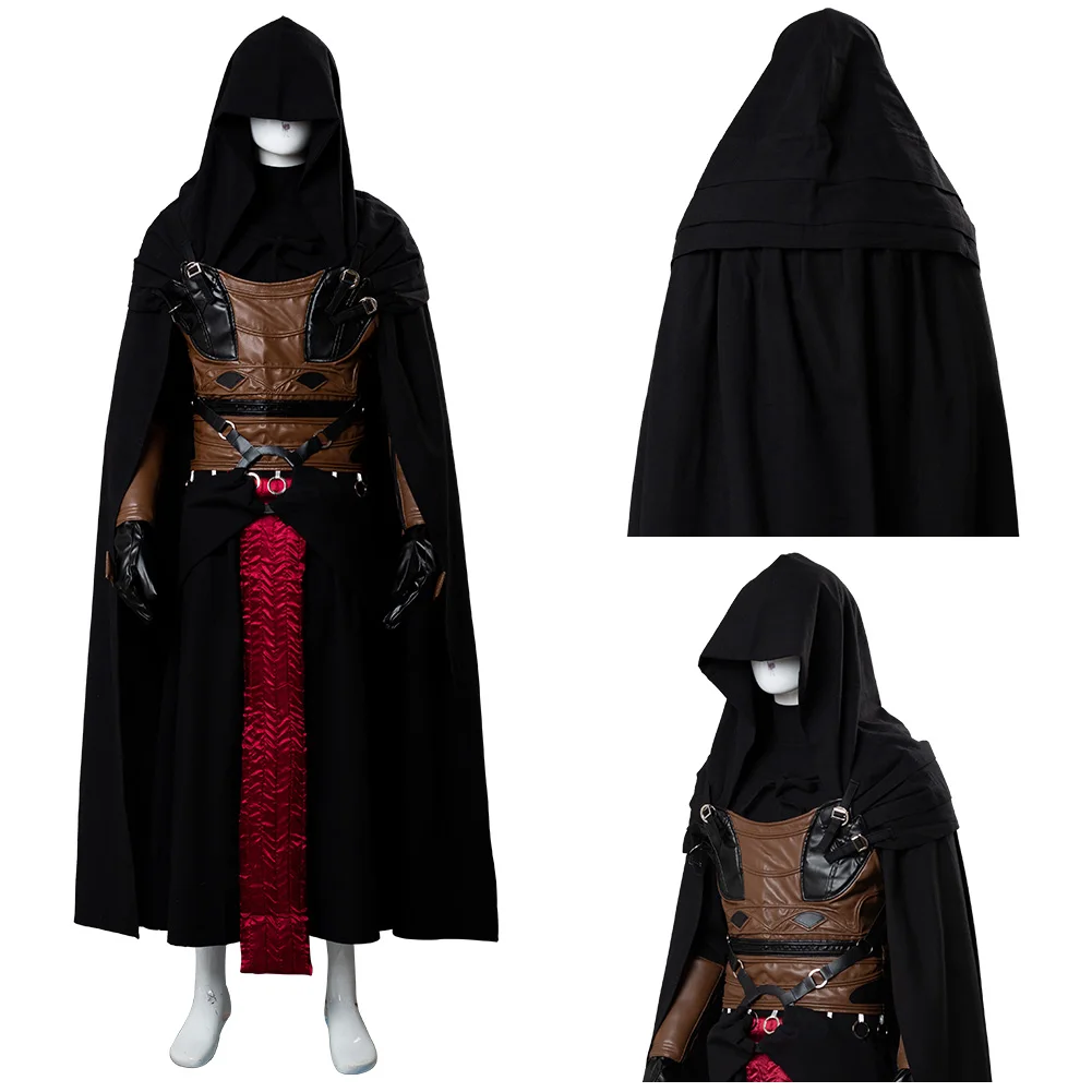 (In Stock) Star Cosplay Darth Revan Costume Cosplay Black Cape Uniform Full Set Outfit Custom Made Halloween Costumes