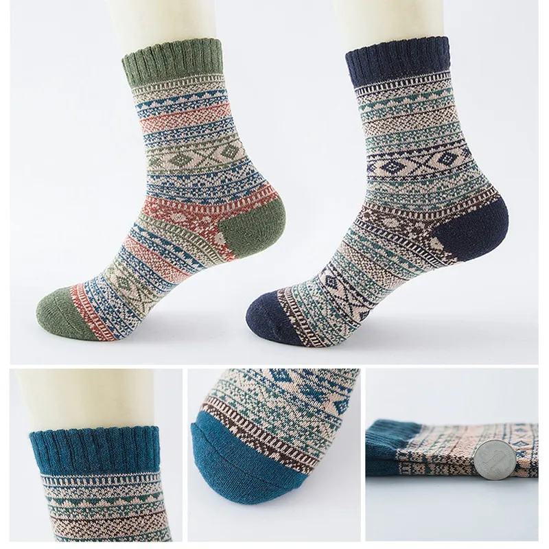 

Fashion Thick Warm Stripe Wool Socks Casual Calcetines Hombre Sock Business Male Socks