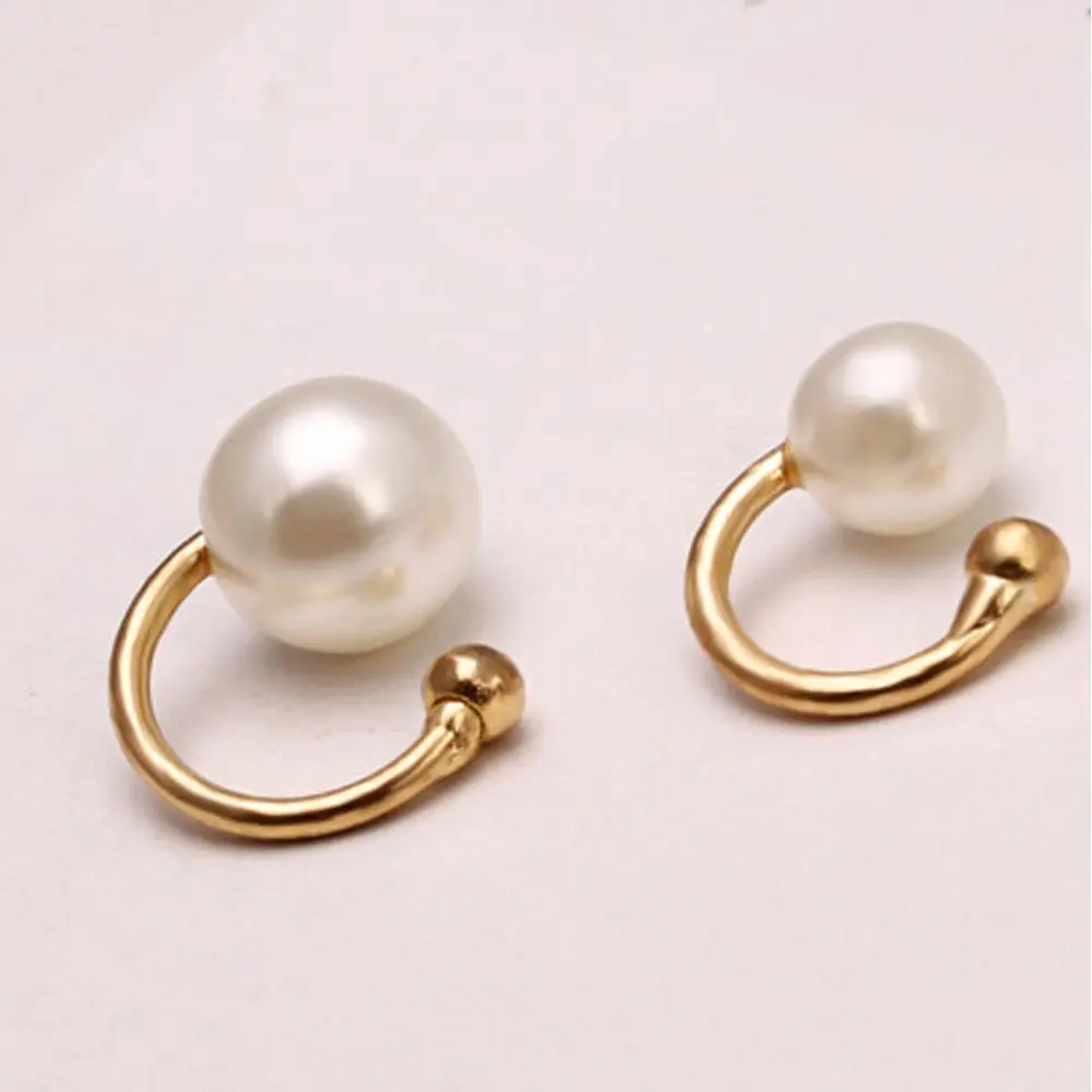 Женские серьги в стиле панк имитирующие перламутровые манжеты клипсы без