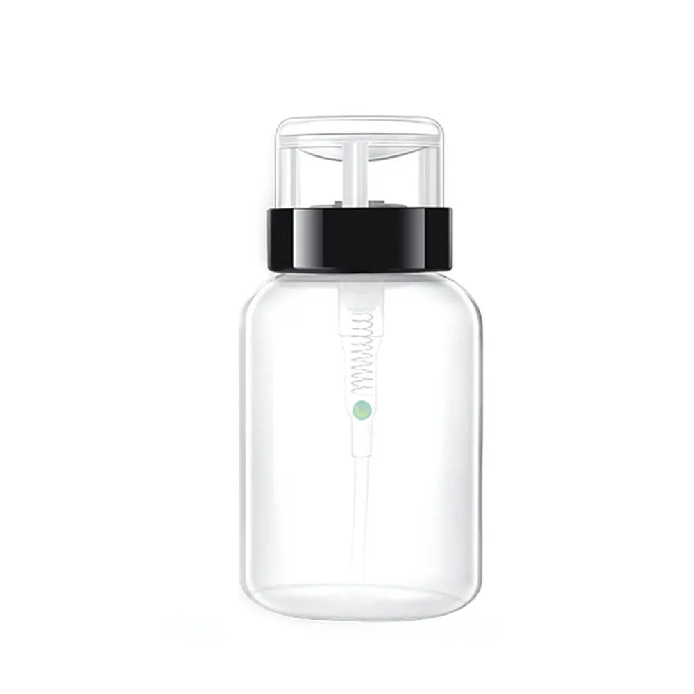 

1pc 200ml Transparent Nail Polish Water Unloading Water Cleaning Liquid Sub-bottle With Lock Press Bottle Cosmetic Containers