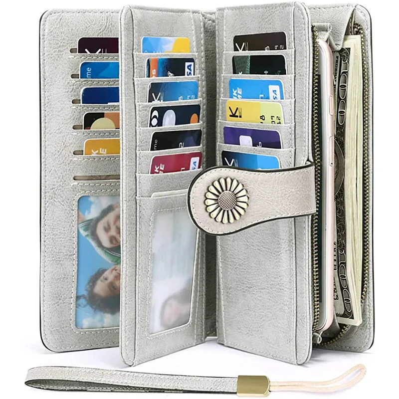 SENDEFN Fashion Women Wallets Long Zipper Large Capacity Clutch Purse Split Leather Female Wallet