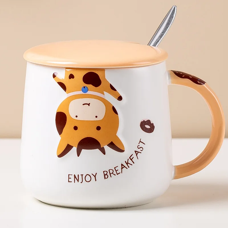 

Теснением, керамическая кружка с животными личность с крышкой набор водяных затворов милый кружка, керамическая кружка с крышкой