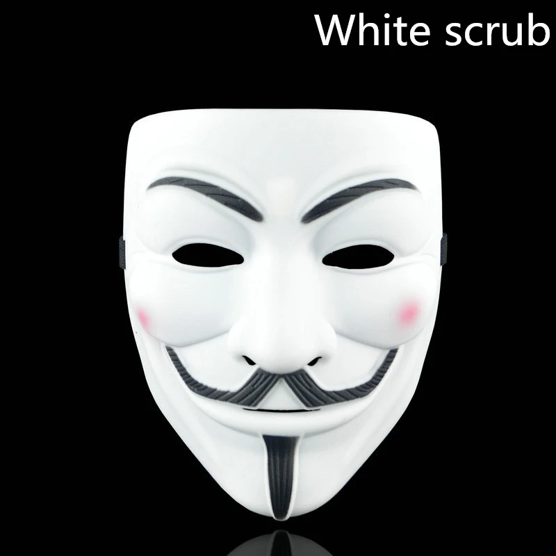 White scrub Новогодний подарок декор рождество Маска для хэллоувечерние 1 шт./компл. V для вендетты маска Bape полная маска для лица анонимный парень Fawkes нарядное платье аксессуар для Маскарадного костюма, для взрослых, 7 - Цвет: White scrub