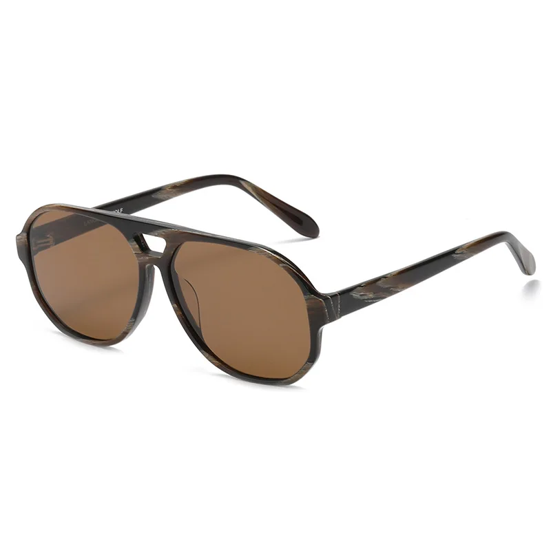 

2021 men's sunglasses fashion brown glasses women luxury high-end acetate frame scratch-resistant female sunglasses wife uv400