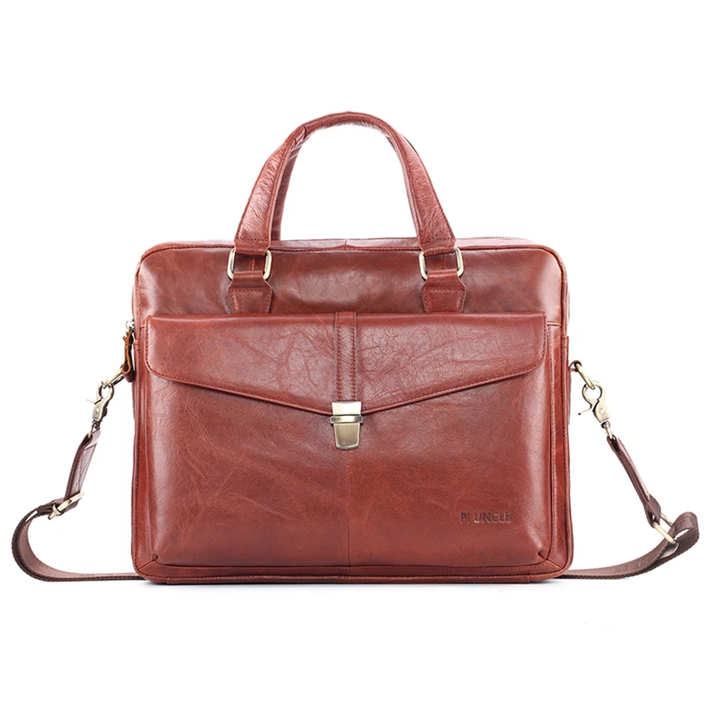Мужской кожаный деловой портфель сумка для компьютера работы ноутбука через