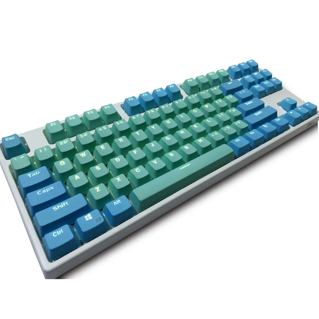 

87 PBT Keys Keycaps Mechanical Keyboard Keycaps Double Backlit Word Transparent Color Gaming keycaps for US Layout Keyboard for