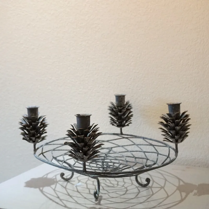 Подсвечники железные Pinecone винтажный подсвечник свадебный центральный Рождественский Декор свеча ужин