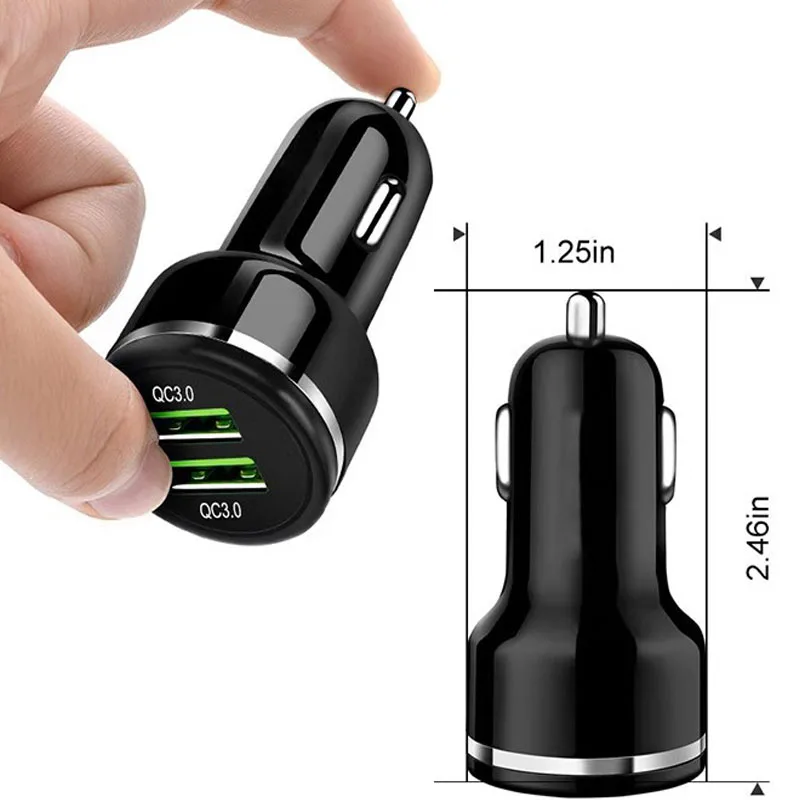 Автомобильное зарядное устройство USB 3 0 2 для Samsung s10 адаптер телефона Xiaomi Olaf tronsmart