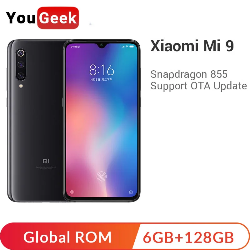 Xiaomi mi 9 6 GB 128 мобильный телефон Snapdragon 855 Восьмиядерный 39 &quot20 W беспроводной быстрый