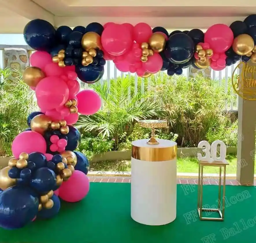 

154pcs Matte Ink Blue Rose Red Balloon Garland Wedding Decoration Golden Balloon Arch Baby Shower Birthday Party Decoration