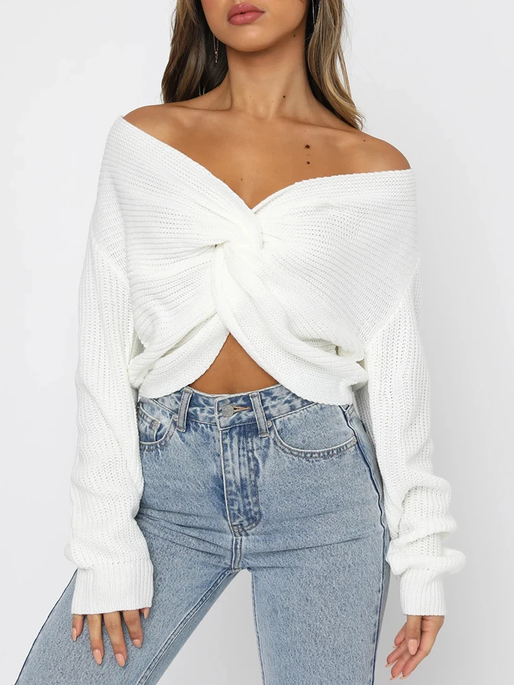 

Europe America Fashion Women's Sweater Pullovers 2021 New Autumn Winter Solid Sexy Hollow Out Slim Long Sleeve Sweater Knitted