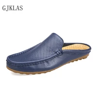 real leather slippers for men high quality beach slippers summer men casual shoes sandales hommes cuir mens slippers outdoor