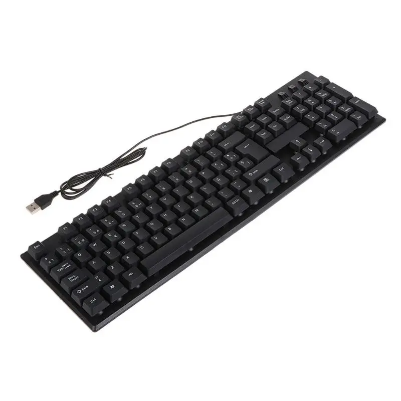 

USB Wired Silent Keyboard Waterproof Office 104 Keys Keyboard for Desktop M5TD