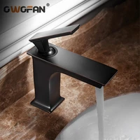 bathroom faucet deck mounted basin mixer tap brushed sink tap vanity hot cold water faucet black painting basin mixer s79 349