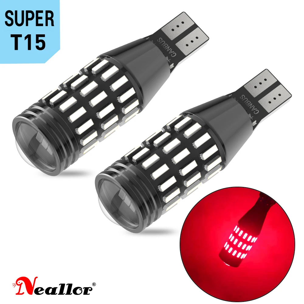 

2PCS T15 W16W LED Canbus No Error Bulbs 4014 SMD Backup Reverse Light 921 912 Bulb Car Reversing Lamp Xenon 6000K White Diode
