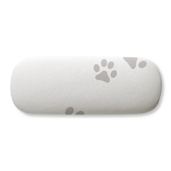 

Cat Mewing Animal Gray Footprint Art Paw Print Glasses Case Eyeglasses Clam Shell Holder Storage Box