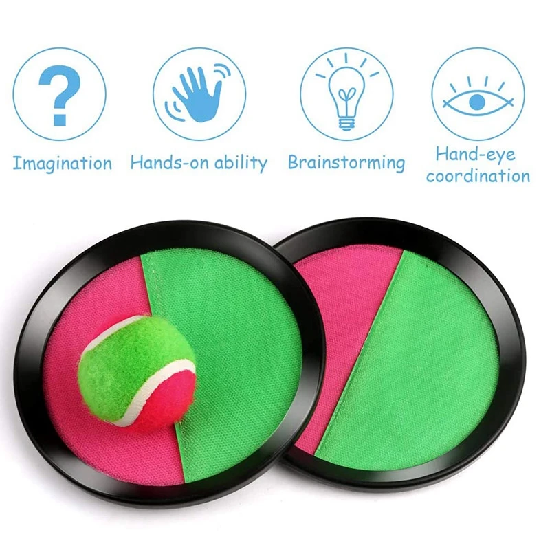 2 Set Toss Catch Ball Paddle Game Toys With Balls 4 Paddles For Outdoor Games Kids/Adults/Family |