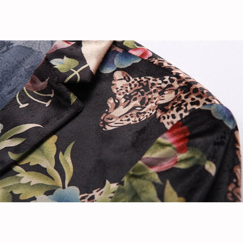 Shenrun мужской блейзер с цветочным рисунком модный леопардовый узор повседневные